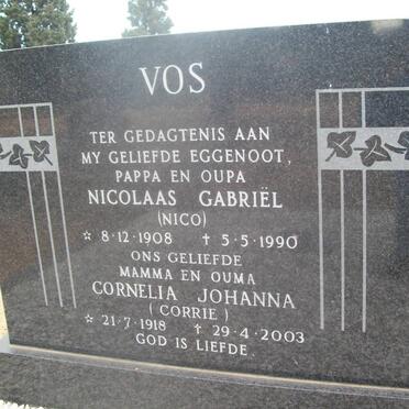 VOS Nicolaas Gabriel 1908-1990 &amp; Cornelia Johanna 1918-2003