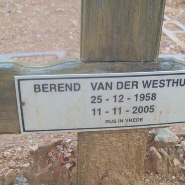 WESTHUIZEN Berend, van der 1958-2005