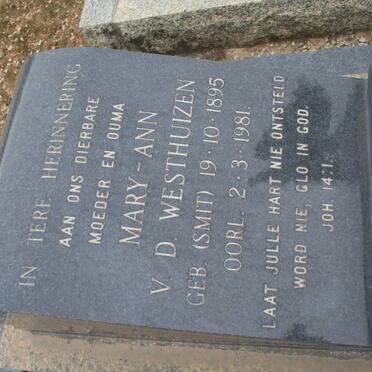 WESTHUIZEN Mary-Ann, v.d. nee SMIT 1895-1981