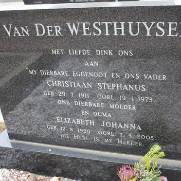 WESTHUYSEN Christiaan Stephanus, van der 1911-1973 &amp; Elizabeth Johanna 1920-2005