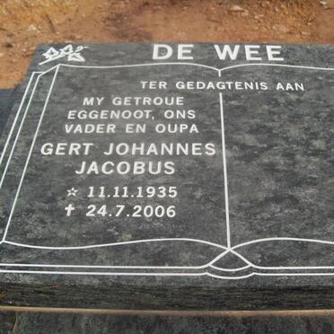 WEE Gert Johannes Jacobus, de 1935-2006