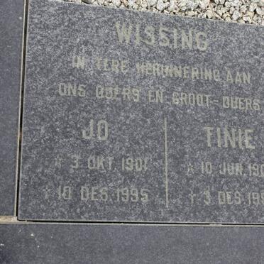 WISSING Tinie 1903-1994 &amp; Jo 1901-1995