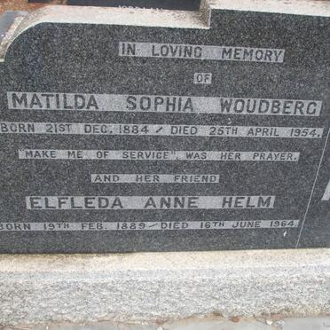 WOUDBERG Matilda Sophia 1884-1954 :: HELM Elfleda Anne 1889-1964