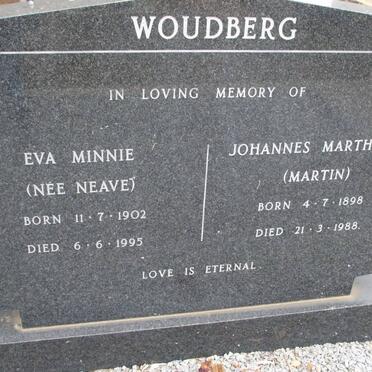 WOUDBERG Johannes Marthinus 1898-1988 &amp; Eva Minnie NEAVE 1902-1995