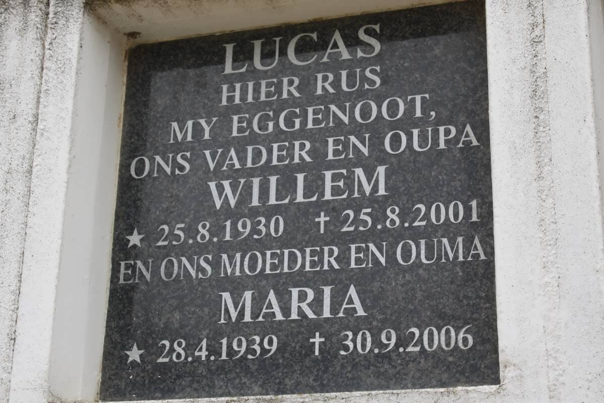 LUCAS Willem 1930-2001 &amp; Maria 1939-2006