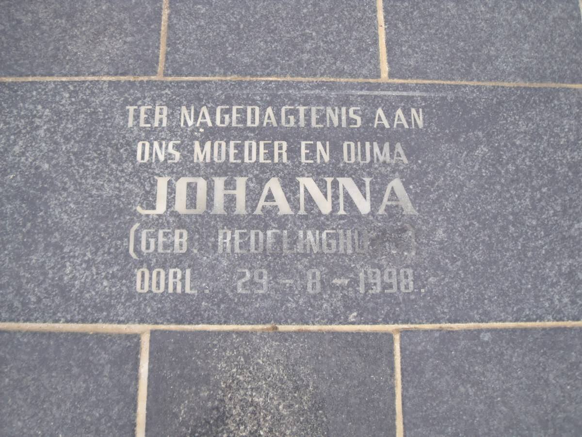 ? Johanna nee REDELINGHUYS -1998