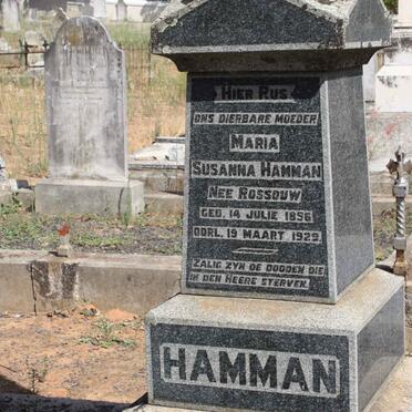HAMMAN Maria Susanna nee ROSSOUW  1856-1929