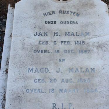 MALAN Jan H. 1815-1887 &amp; Magdalena J. 1820-1884
