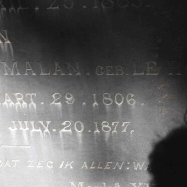 MALAN Martha Gertruida nee LE ROUX 1806-1877
