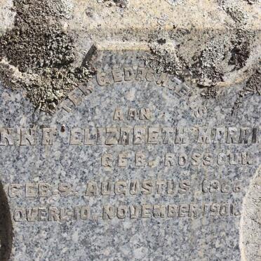 MARAIS Anna Elizabeth nee ROSSOUW 1866-1901