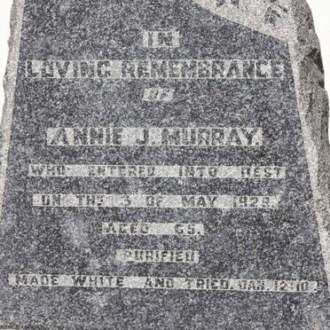 MURRAY Annie J. -1923