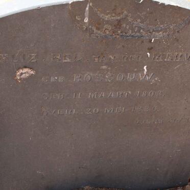 MERWE Elizabeth Helena, van der nee ROSSOUW 1803-1886