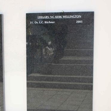 PLAQUE OF THE PASTORS OF N.G KERK WELLINGTON