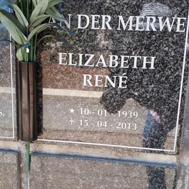 MERWE Elizabeth René, van der 1939-2013