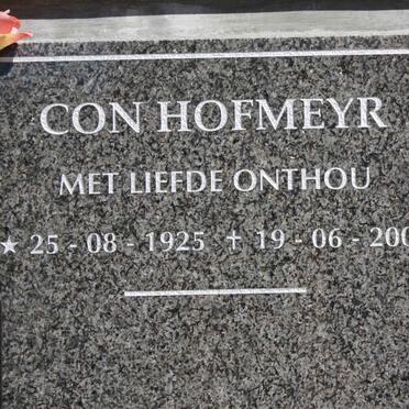 HOFMEYR Con 1925-2009