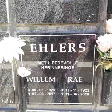 EHLERS Willem 1925-2017 &amp; Rae 1923-2020