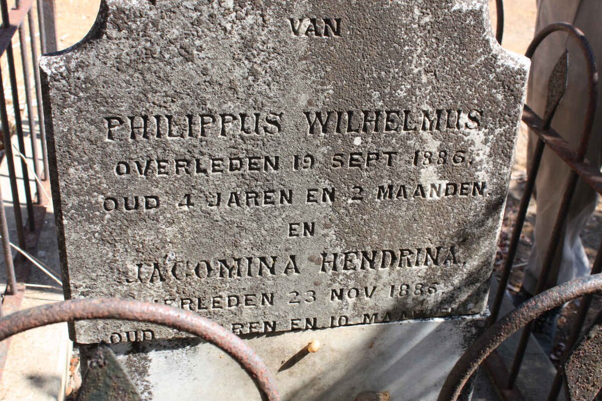 ? Philippus Wilhelmus -1886 :: ? Jacomina  Hendrina -1886