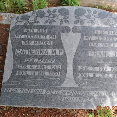 ? Frans J. 1897-1974 &amp; Catherina M.P. GERBER 1902-1960