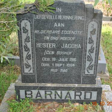 BARNARD Hester Jacoba nee BOSHOF 1916-1964