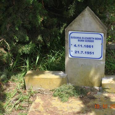 BENN Susanna Elizabeth nee GERBER 1861-1951
