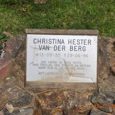 BERG Christina Hester, van der 1935-1996