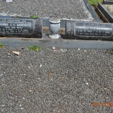 BARENDSE Harold J.J. 1904-1988 &amp; Johanna J.E. VAN WYK 1906-1982