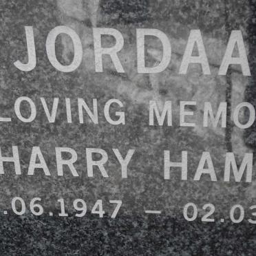 JORDAAN Harry Hamer 1947-2012