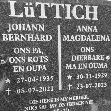 LUTTICH Johann Bernhard 1935-2021 &amp; Anna Magdalena 1929-2023