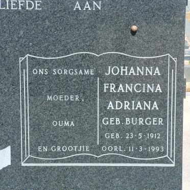 ROUX Johanna Francina Adriana, le nee BURGER 1912-1993