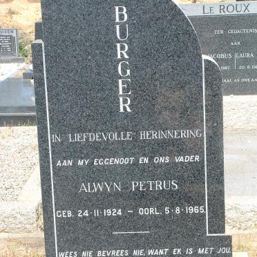 BURGER Alwyn Petrus 1924-1965