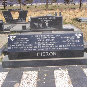 THERON Jacob Daniel 1914-1987 &amp; Anna Jacoba Elizabeth VAN RENSBURG 1914-1999 :: THERON Jacob Daniel 1952-1971 