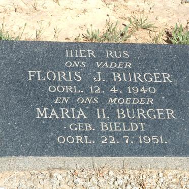 BURGER Floris J. -1940 &amp; Maria H. BIELDT -1951