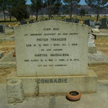 CONRADIE Pieter Francois 1883-1958 &amp; Martha Magdalena 1891-1974