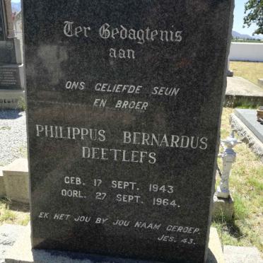 DEETLEFS Philippus Bernardus 1943-1964