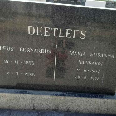 DEETLEFS Philippus Bernardus 1896-1972 &amp; Maria Susanna EUVRARD 1907-1978