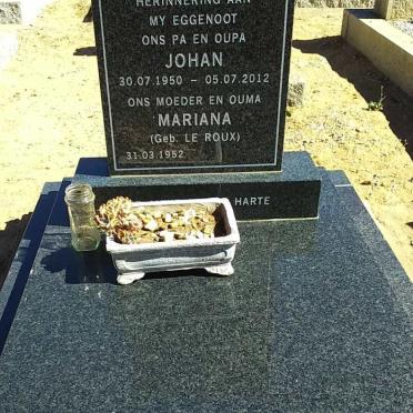 NAUDE Johan 1950-2012 &amp; Mariana LE ROUX 1952-