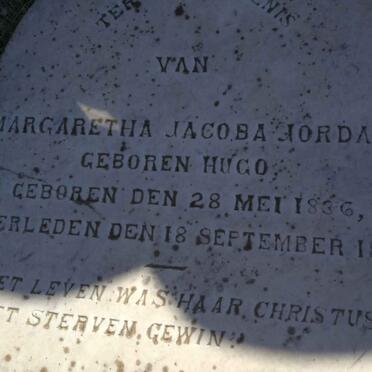 JORDAAN Margaretha Jacoba nee HUG0 1836-1886
