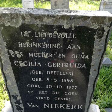 NIEKERK Cecilia Gertruida, van nee DEETLEFS 1898-1977