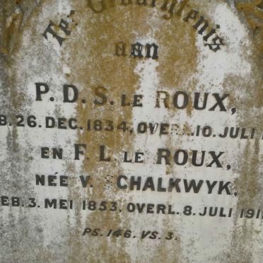 ROUX P.D.S., le 1834-1917 &amp; F.L. V. SCHALKWYK 1853-1912