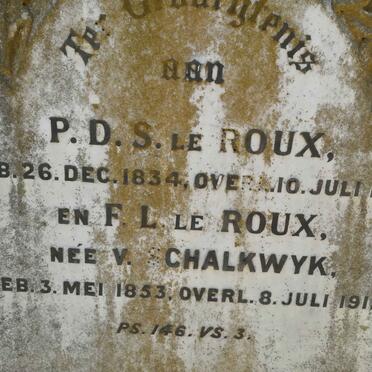 ROUX P.D.S., le 1834-1917 &amp; F.L. V. SCHALKWYK 1853-1912