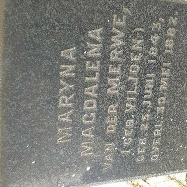 MERWE Maryna Magdalena, v.d. nee VILJOEN 1843-1882