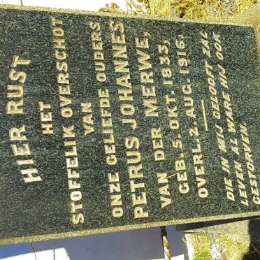 MERWE Petrus Johannes, van der 1833-1916