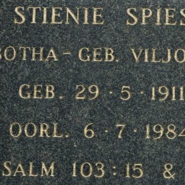SPIES Stienie formerly BOTHA nee VILJOEN 1911-1984