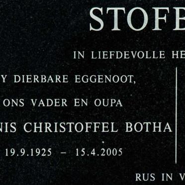 STOFBERG Theunis Christoffel Botha 1925-2005