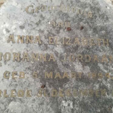 JORDAAN Anna Elizabeth Johanna 1894-1894