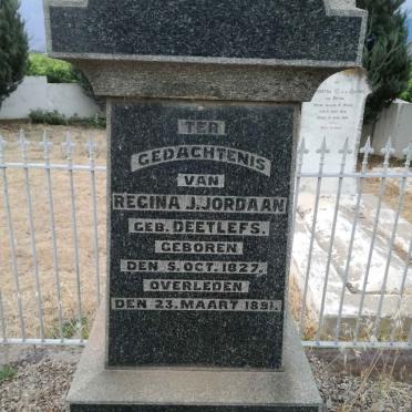 JORDAAN Regina J. nee DEETLEFS 1827-1891