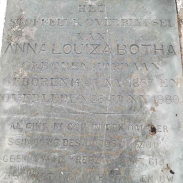 BOTHA Anna Louisa nee JORDAAN 1837-1880