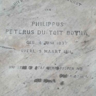 BOTHA Philippus Peterus du Toit 1837-1911