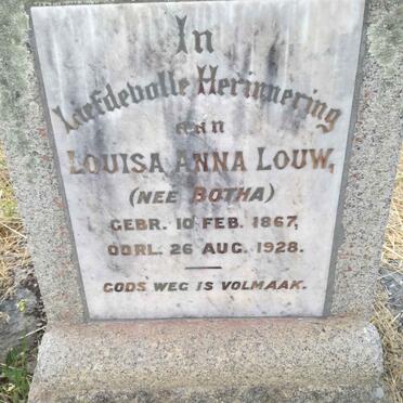 LOUW Louisa Anna nee BOTHA 1867-1928