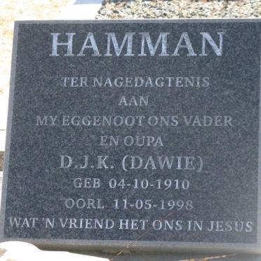 HAMMAN D.J.K. 1910-1998